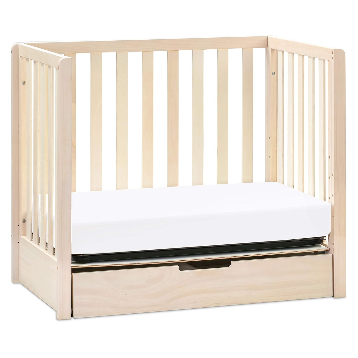 Carter's by DaVinci Colby 4-in-1 Convertible Mini Crib with Trundle Drawer in Washed Natural, Greenguard Gold Certified, Undercrib Storage : Baby