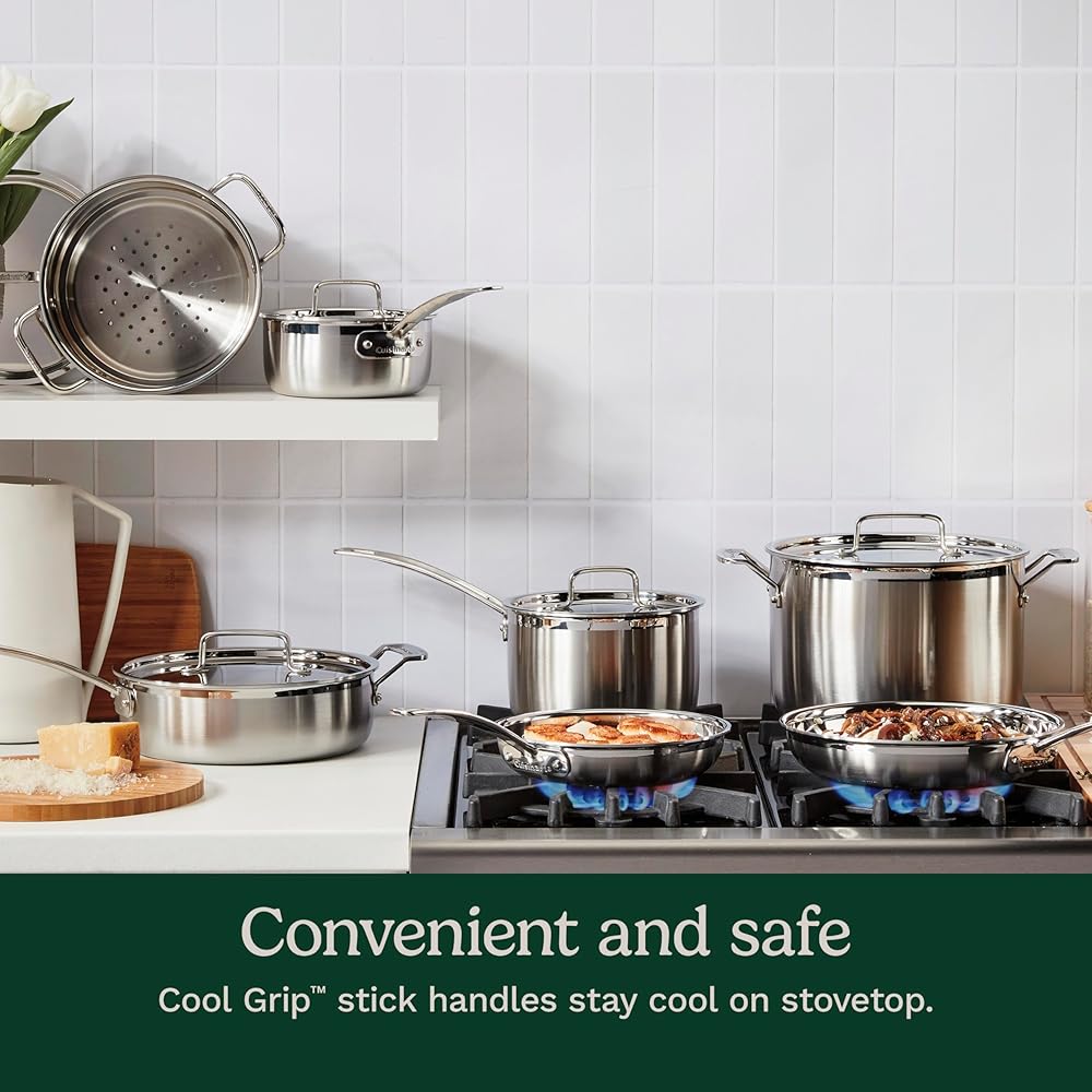 Cuisinart 12 Piece Cookware Set, MultiClad Pro Triple Ply, Silver, MCP-12N: Pots And Pans: Home & Kitchen