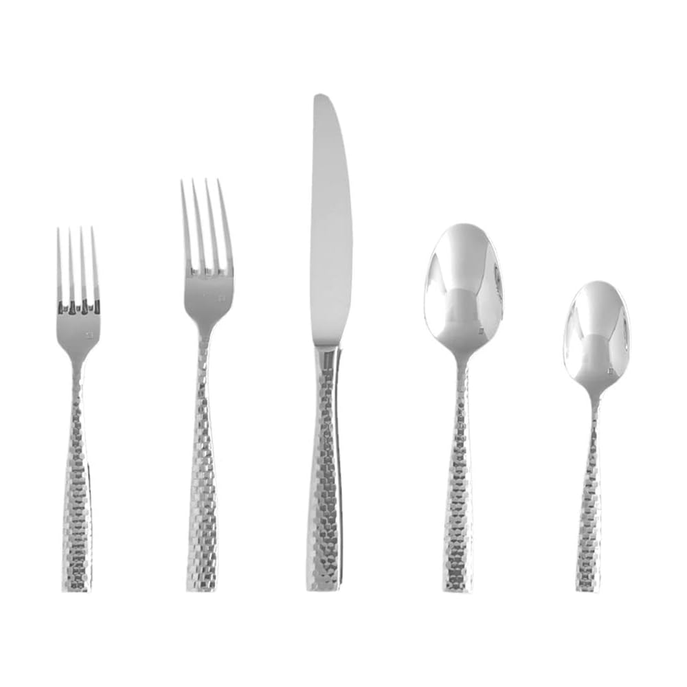 | FORTESSA Lucca 18/10 Stainless Steel Flatware, 20 Piece Place Setting With Table Knives, Forks and Spoons (Service For 4), Dishwasher Safe, Polished: Tablespoons