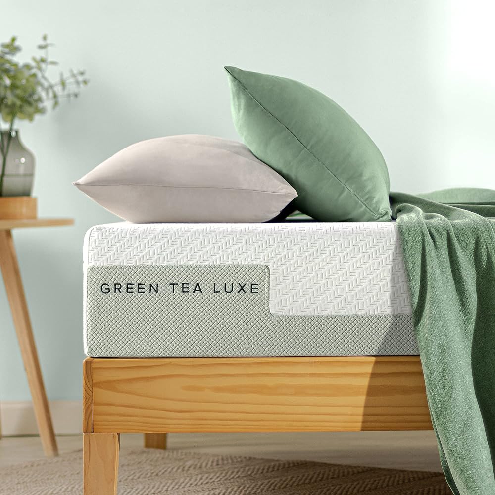 ZINUS 10 Inch Green Tea Luxe Memory Foam Mattress, Queen, Pressure Relieving, CertiPUR-US Certified, Mattress in A Box, All-New, Made in USA : Home & Kitchen