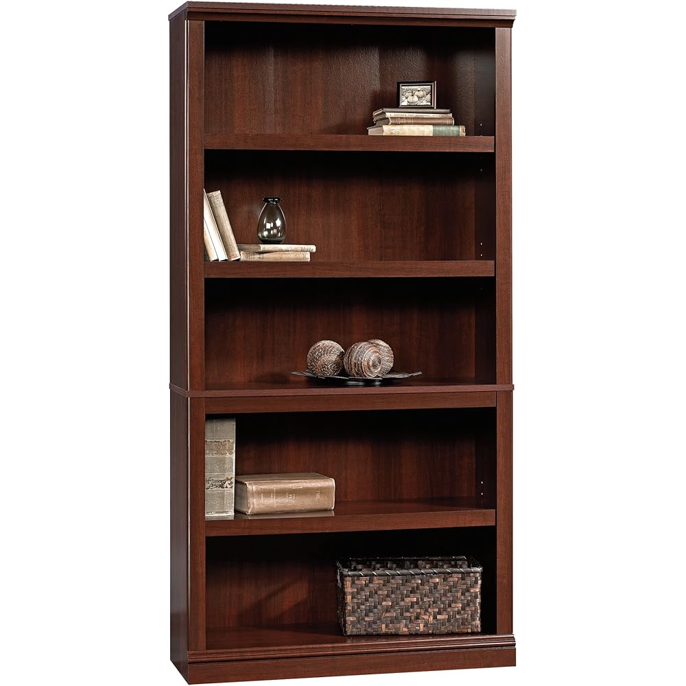 Sauder Miscellaneous Storage 5-Shelf Bookcase/ Book shelf, Select Cherry finish : Home & Kitchen