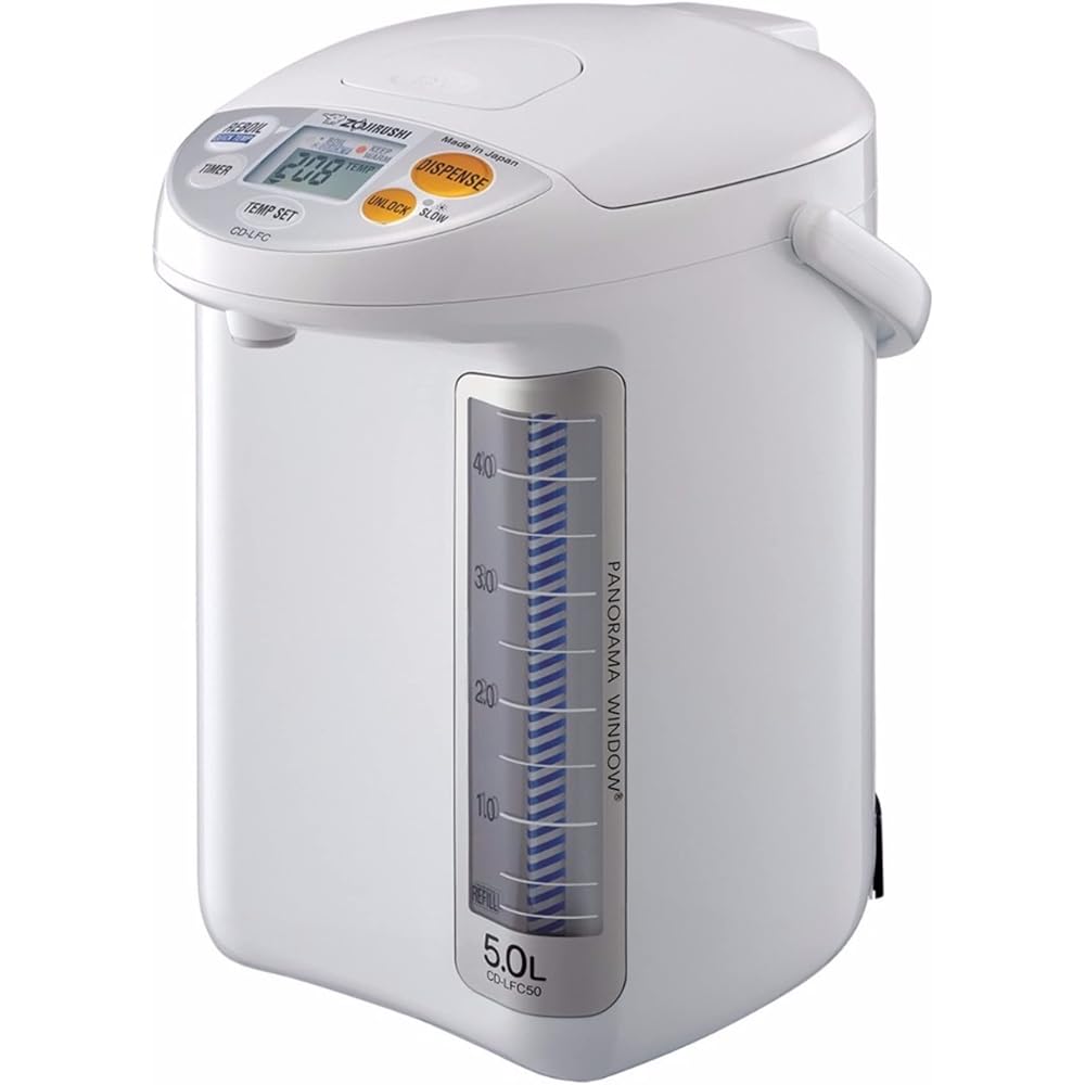 Zojirushi CD-LFC50 Panorama Window Micom Water Boiler and Warmer (169-ounce, 5.0-Liter, White) : Home & Kitchen