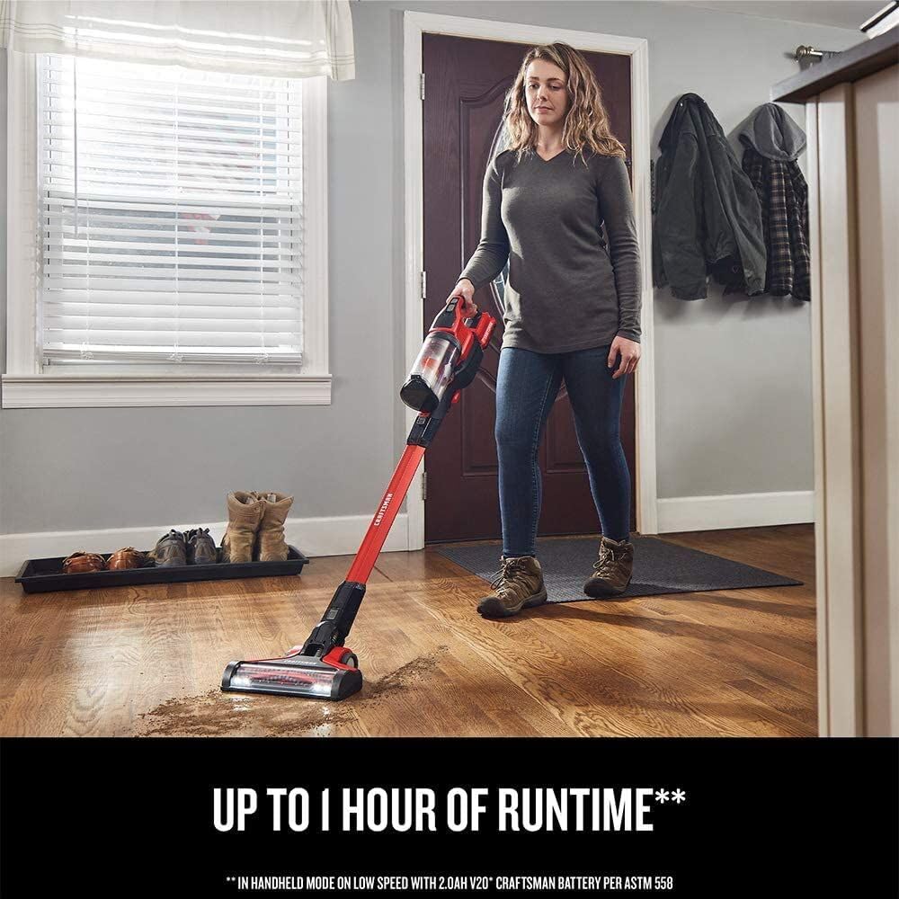 CRAFTSMAN V20 Cordless Stick Vacuum Kit, Removable Battery Included (CMCVS001D1) -