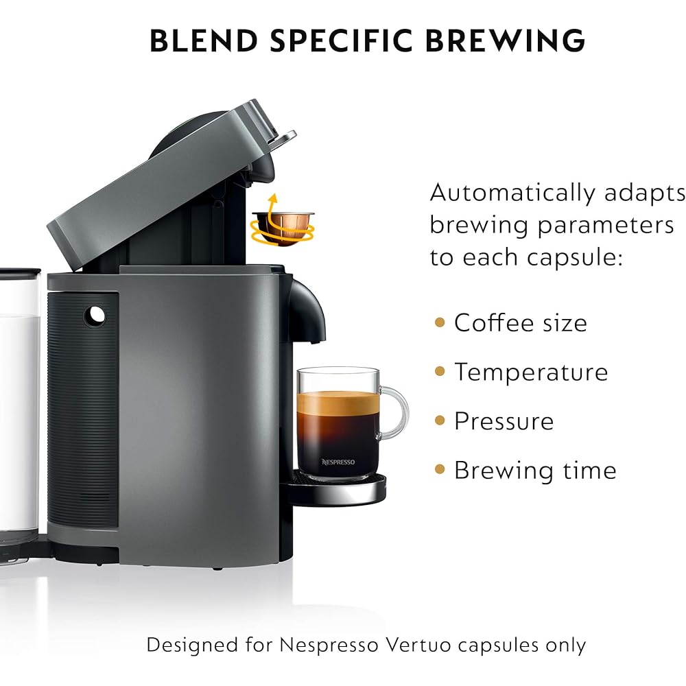 Nespresso Vertuo Plus Coffee and Espresso Maker by De'Longhi, Titan: Home & Kitchen