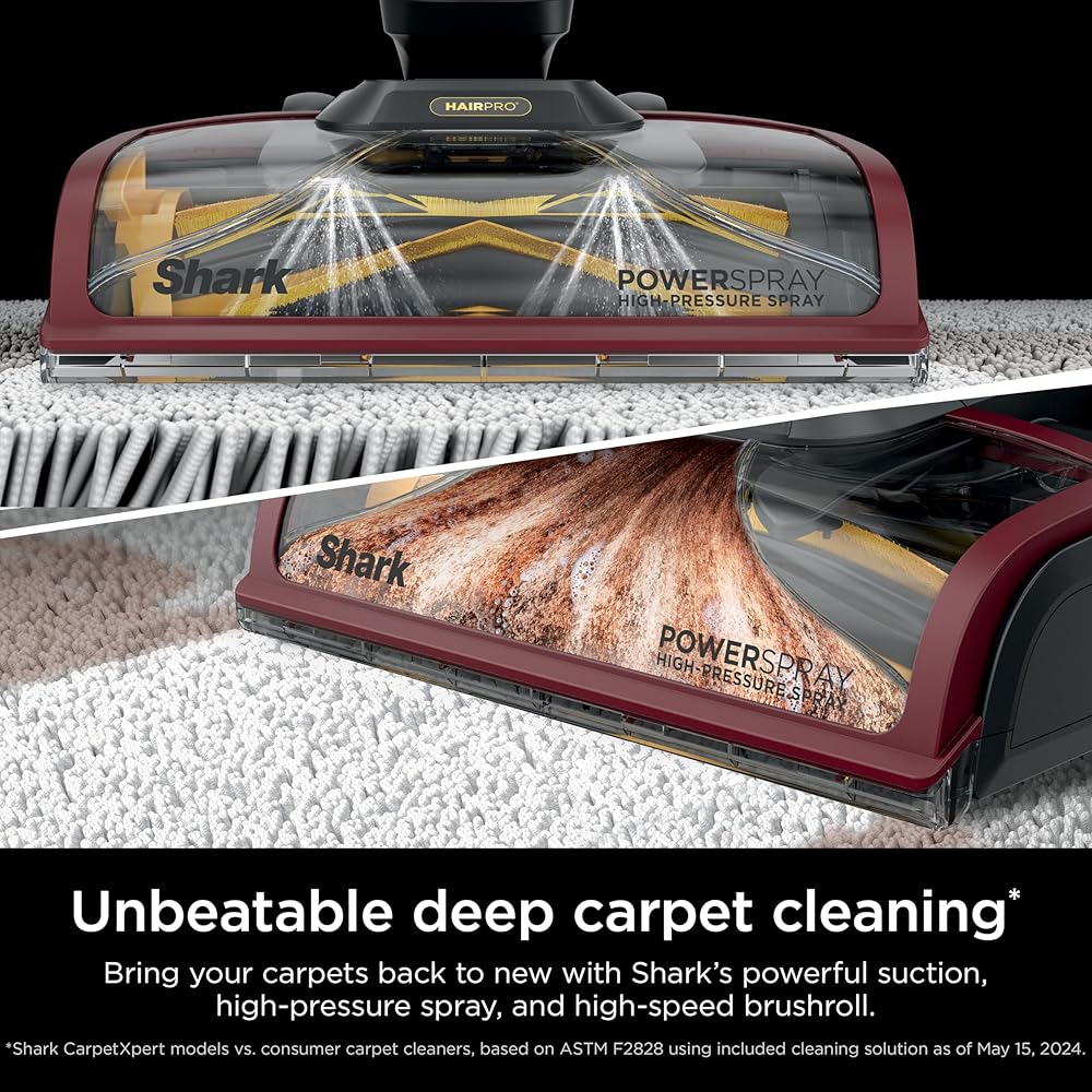 - Shark CarpetXpert HairPro Upright Carpet Cleaner, Perfect for Pets, Lightweight & Powerful, Dirt, Grime, Hair & Odor Removal, Carpet Shampooer, Pet Cleaning Solution, Magenta, EX221BRN