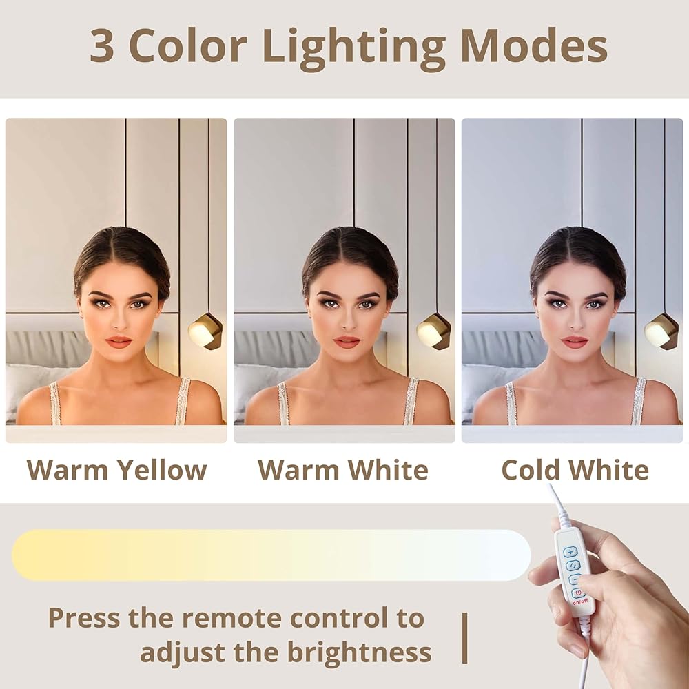 IRONCK Vanity Desk with Mirror and Lights, Makeup Vanity Table with 5 Drawers & Shelves, Power Outlet, Vanity Stool, Dressing Table with Jewelry Storage for Bedroom, White & Gold : Home & Kitchen