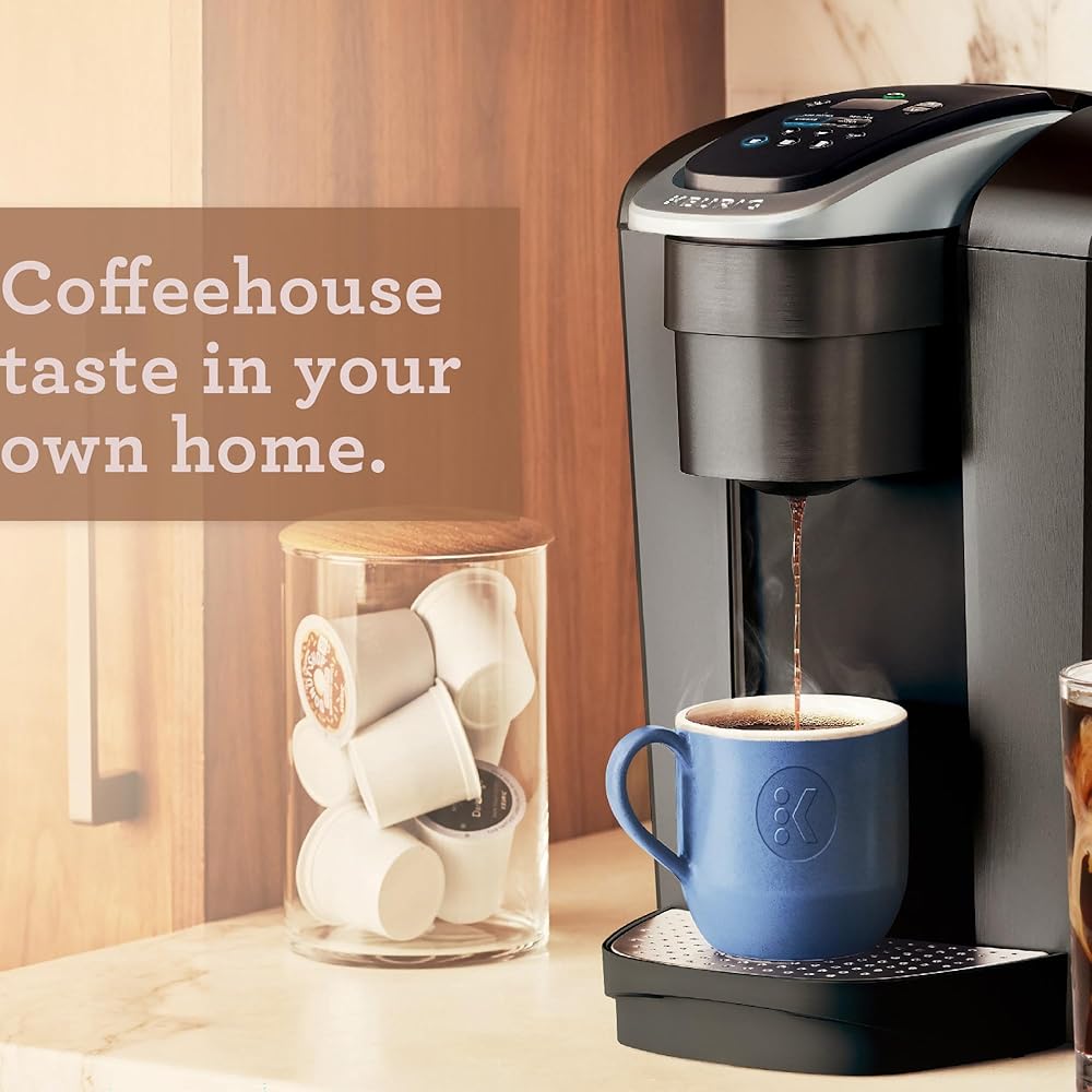 Keurig K-Elite Single Serve K-Cup Pod Coffee Maker, with Strength and Temperature Control, Iced Coffee Capability, 8 to 12oz Brew Size, Programmable, Brushed Slate: Home & Kitchen