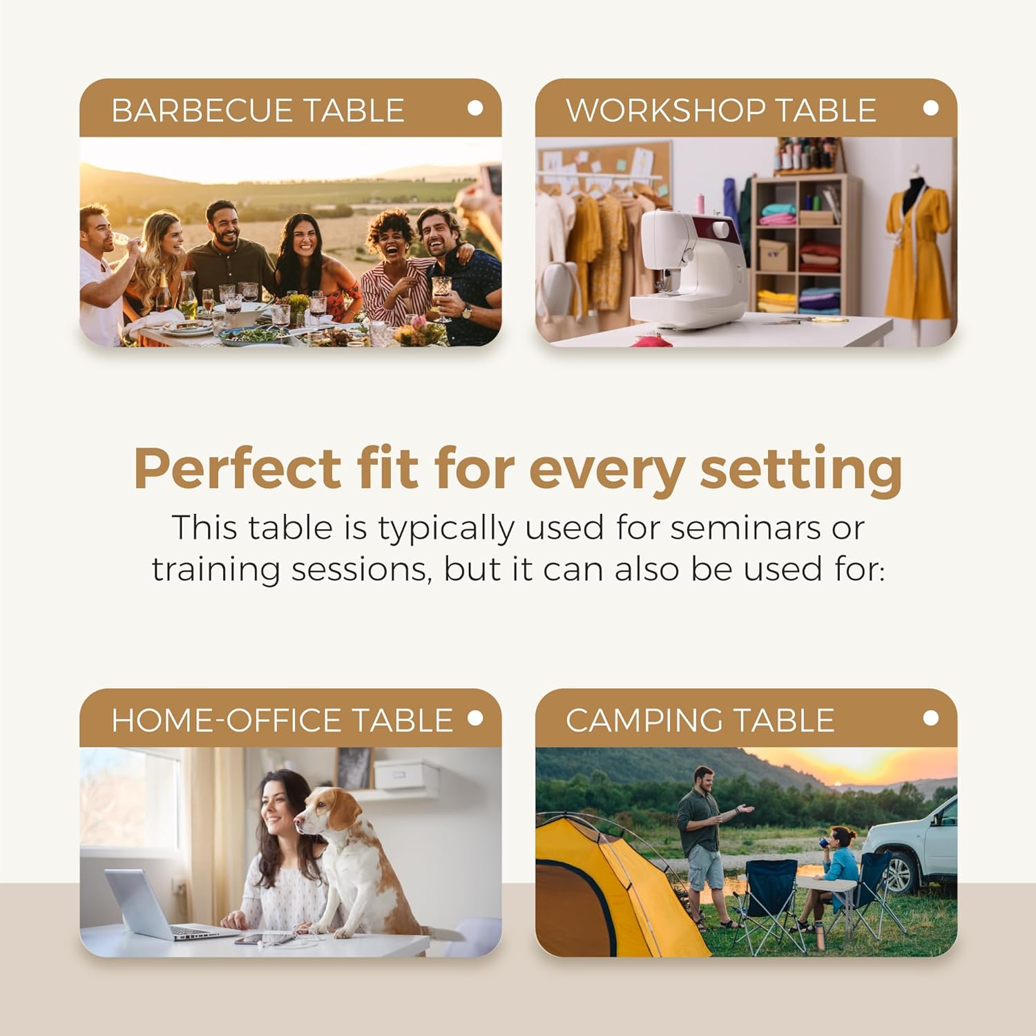 OEF Furnishings 8 Foot Heavy Duty Folding Seminar Table, Durable and Lightweight, 18