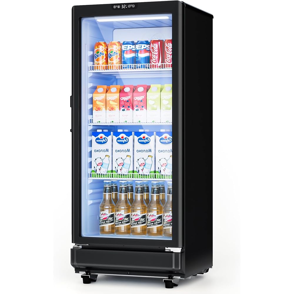 ICEVIVAL 6 Cu.Ft Commercial Refrigerators, Display Fridge with Double-Tempered Glass Door, Beverage Cooler for Bar, Office, Restaurant, Outdoor Beverage Refrigerator with Locking, Key & LED : Appliances