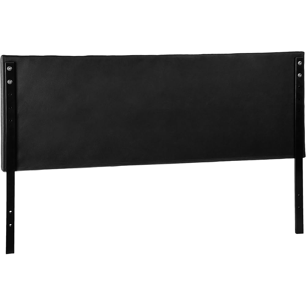 - Amazon Basics Faux Linen Upholstered Tufted Headboard with Adjustable Height, King, Gray
