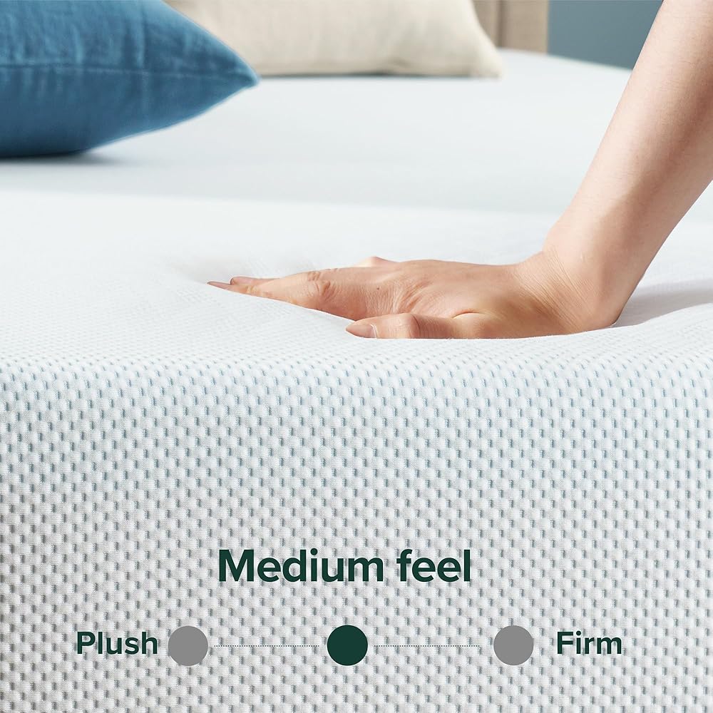 ZINUS 10 Inch Green Tea Cooling Memory Foam Mattress [New Version], Queen, Fiberglass Free, Medium Firmness, Cooling Gel Foam, Certified Safe Foams & Fabric, Mattress in A Box : Home & Kitchen