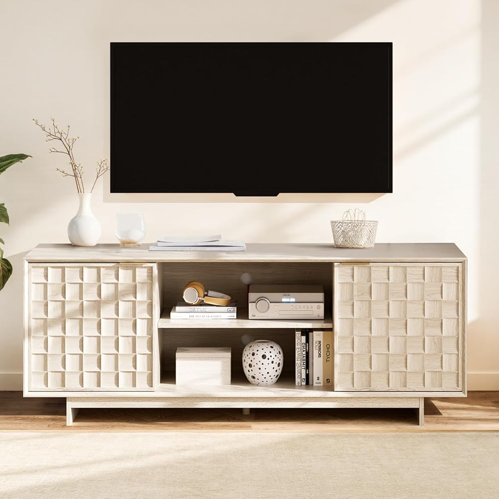COLAMY TV Stand with Two Doors, Entertainment Center 59