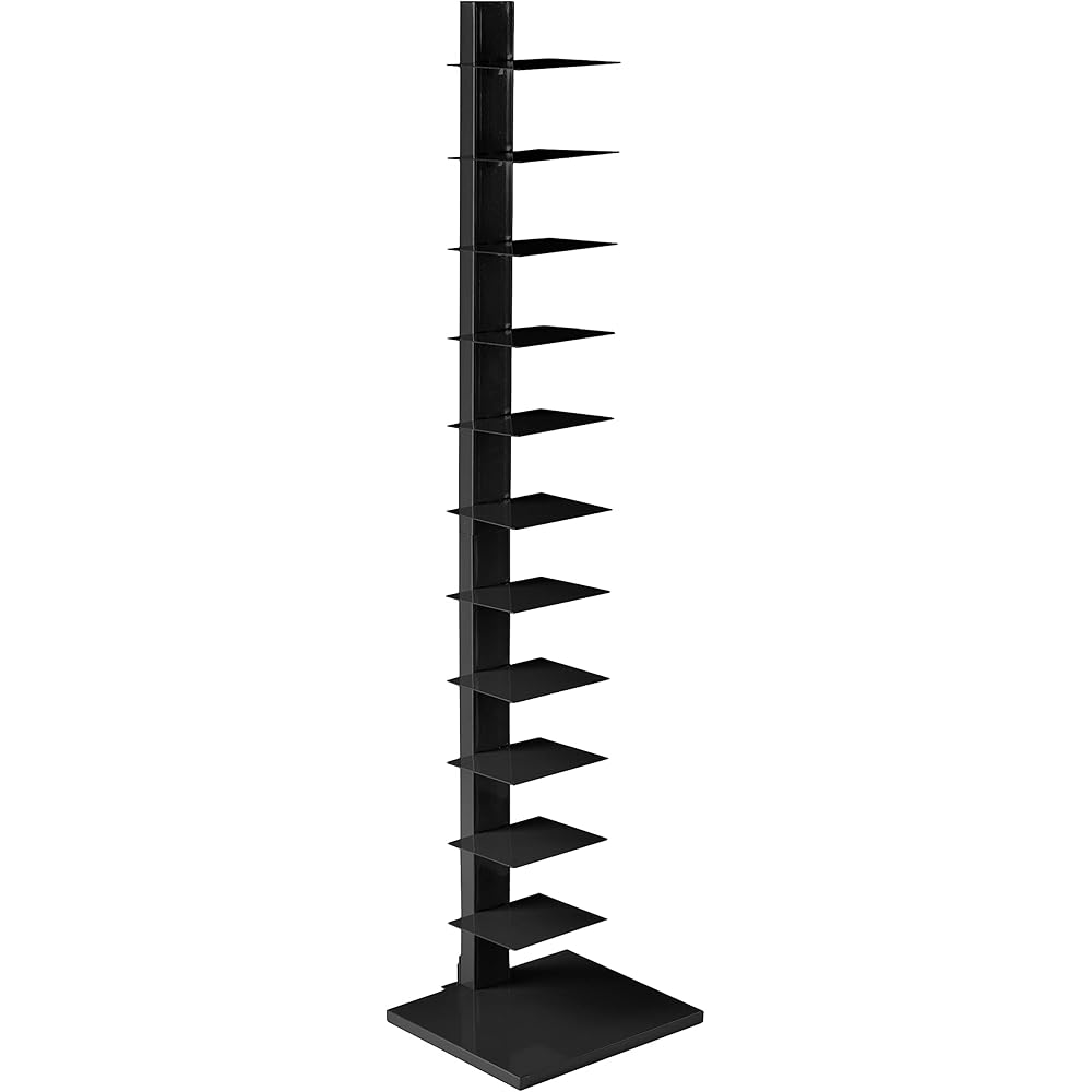 SEI Furniture 12 shelf Metal Spine Book Tower, Black : Home & Kitchen