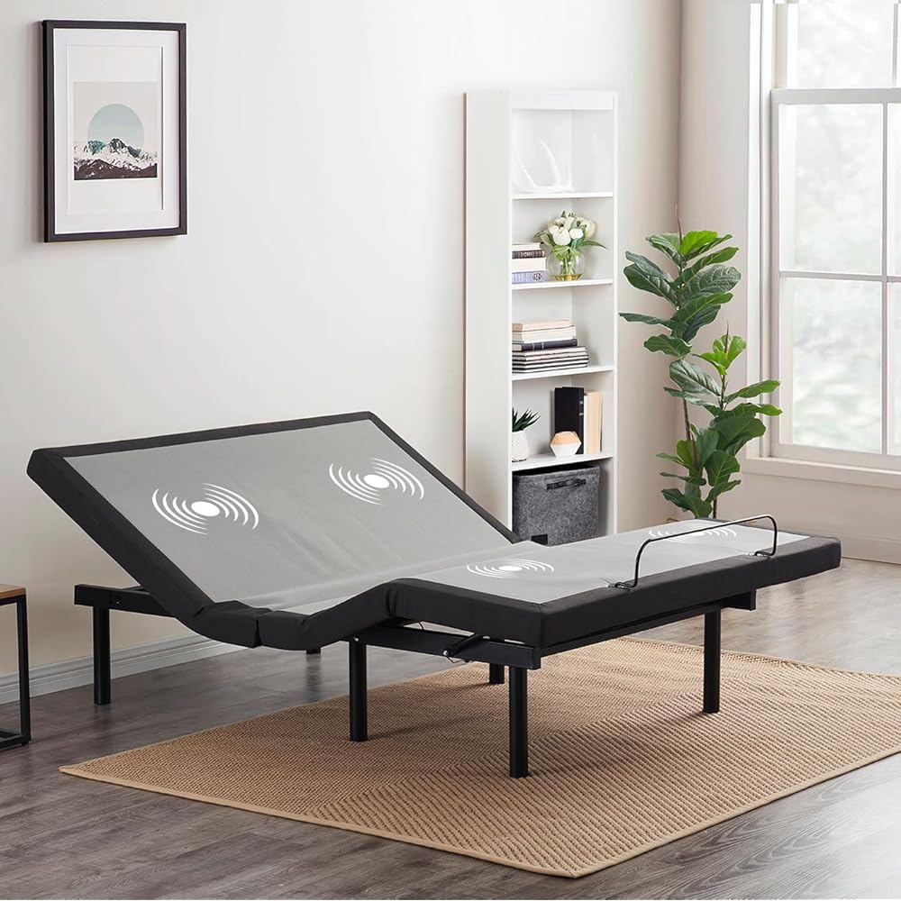 Nestl Adjustable Bed Frame, Zero clearance Adjustable Massage Bed Frame with Wireless Remote, Adjustable Bed Base Head & Foot Massage, Fast & Easy Assembly, USB Ports, LED Light, King Size Bed Frame : Home & Kitchen