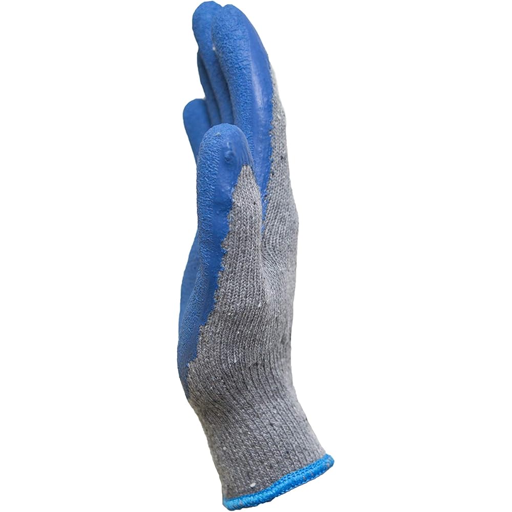 G & F Products - 3100-10 120 Pairs Large Rubber Latex Double Coated Work Gloves for Construction, gardening gloves, heavy duty Cotton Blend Blue - Work Gloves -