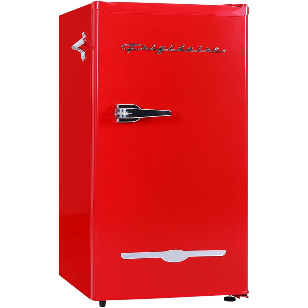 Frigidaire Retro Compact Fridge with Chiller, 3.2 cu ft Countertop Fridge with Built-In Bottle Opener, Compact Refrigerator for Office, Bedroom, Dorm Room or Cabin - 16.5