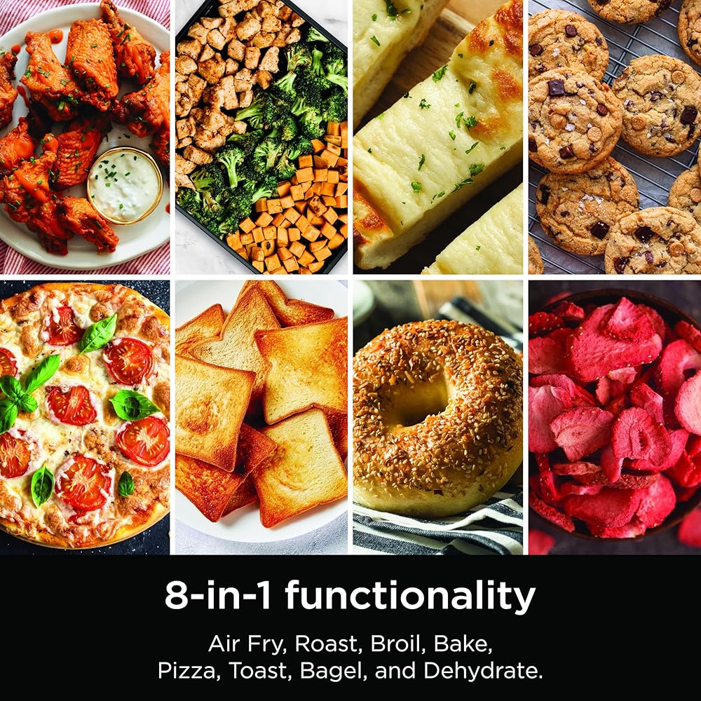 Ninja Flip Toaster Oven&Air Fryer, 8-in-1 Functionality, Flip Up&Away Capability for Storage Space, LargeCapacity, Air Fry Basket, SheetPan, Wire Rack&Removable Crumb Tray, Stainless,1800 watts, SP151 : Home & Kitchen