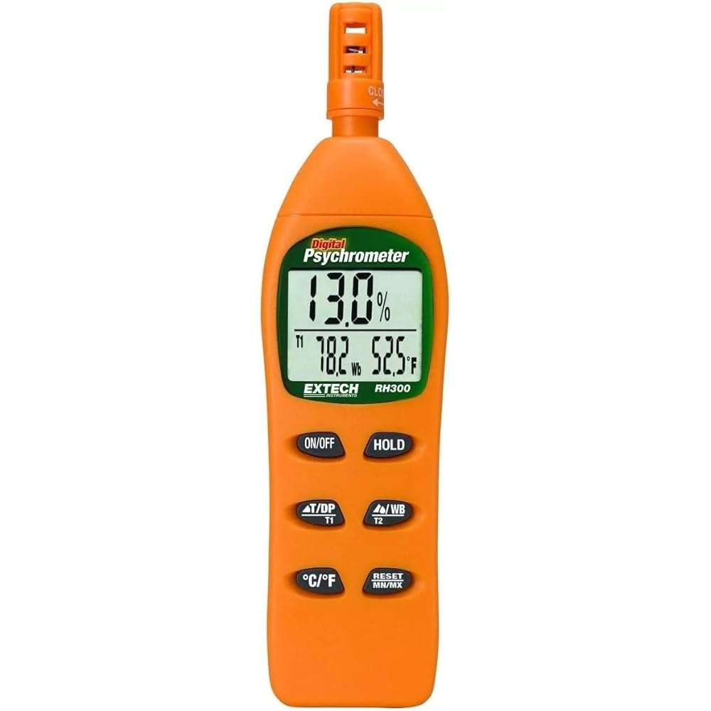 Extech RH300 Digital Psychrometer, Humidity (RH), Air Temperature, Dew Point & Wet Bulb Meter : Appliances