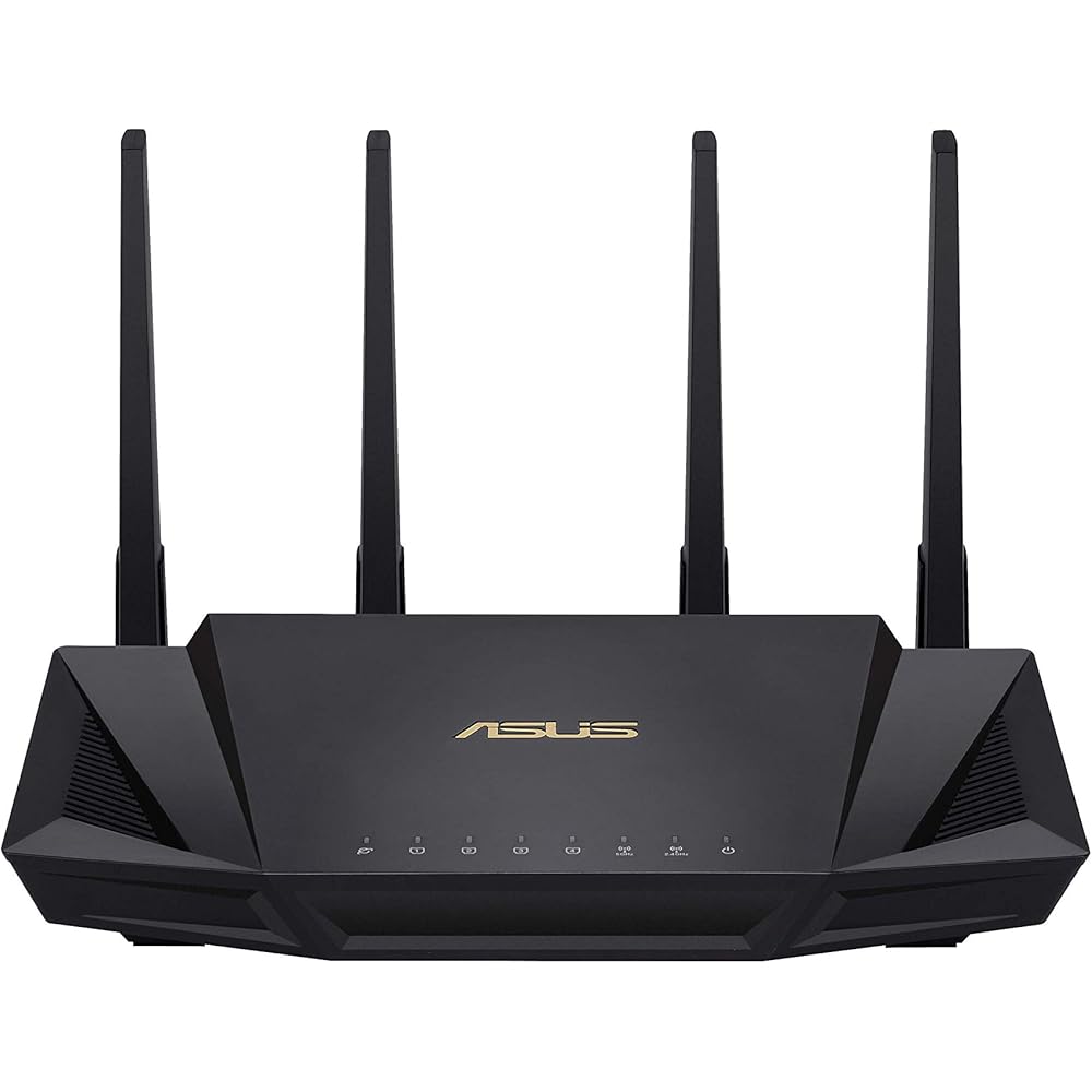 ASUS RT-AX3000 Ultra-Fast Dual Band Gigabit Wireless Router - Next Gen WiFi 6, Adaptive QoS, and AiProtection by Trend Micro | 1x WAN, 4x 1G LAN, 1x USB 3.0 - AiMesh Compatible