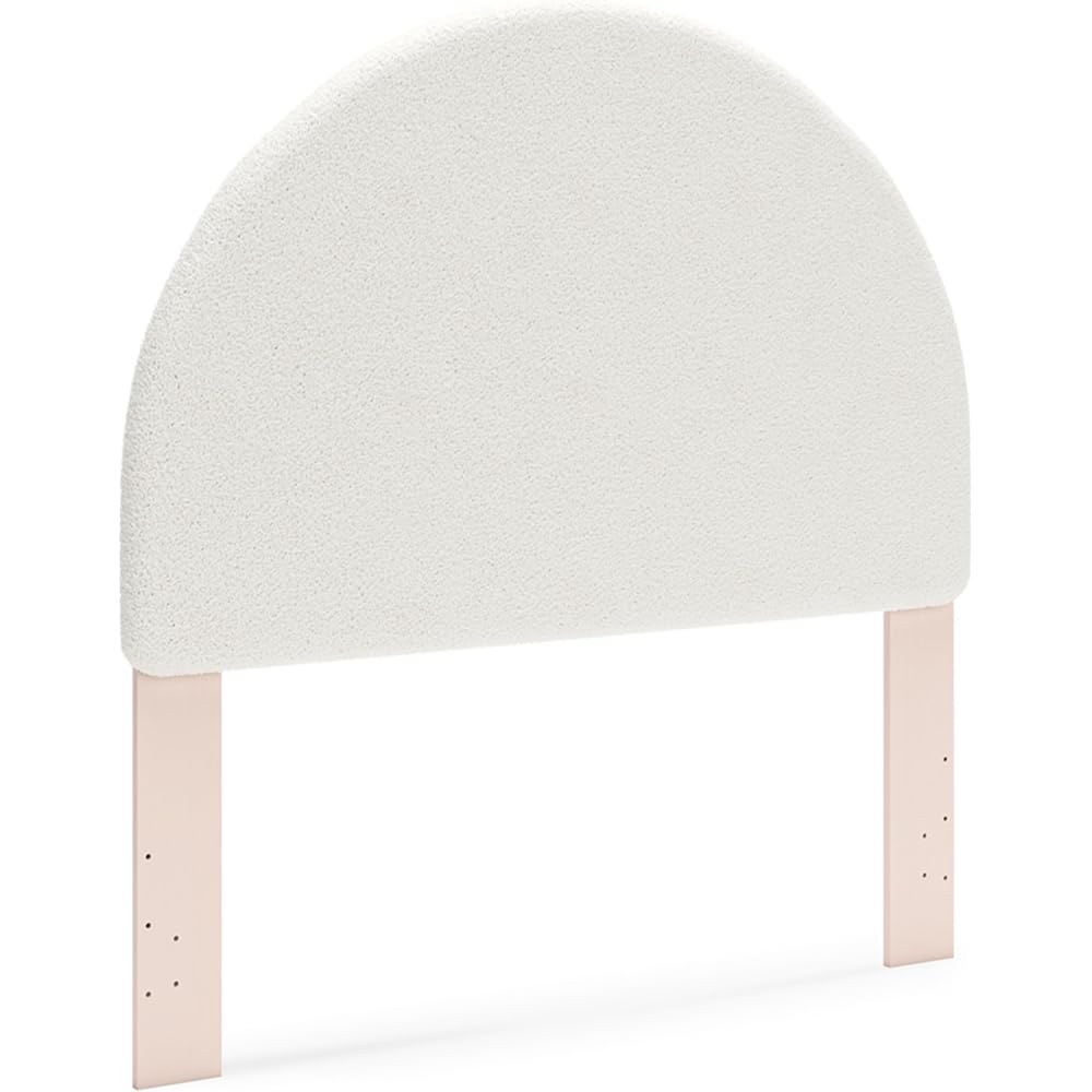 - Signature Design by Ashley Wistenpine Urban Upholstered Panel Headboard, Full, White & Pink