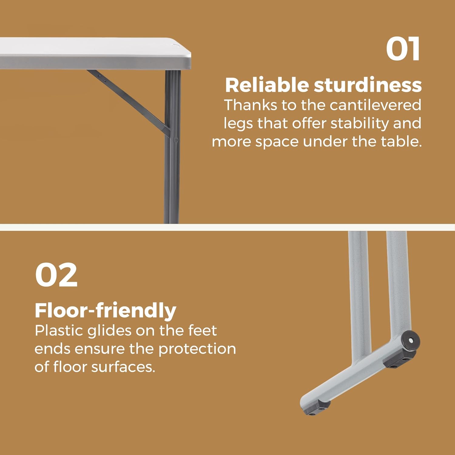 OEF Furnishings 8 Foot Heavy Duty Folding Seminar Table, Durable and Lightweight, 18