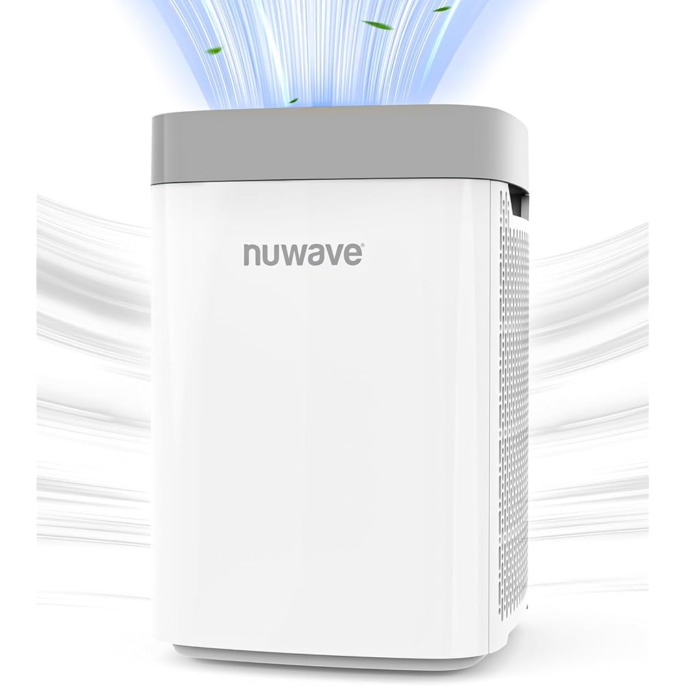 Nuwave Portable Air Purifier for Large Room up to 1361 Sq Ft with PM 2.5 Display Air Quality Sensor, H13 True HEPA Air Filter Remove 99.97% of Pets Hair Odor Dust Smoke with Double-sided Air Intake : Home & Kitchen