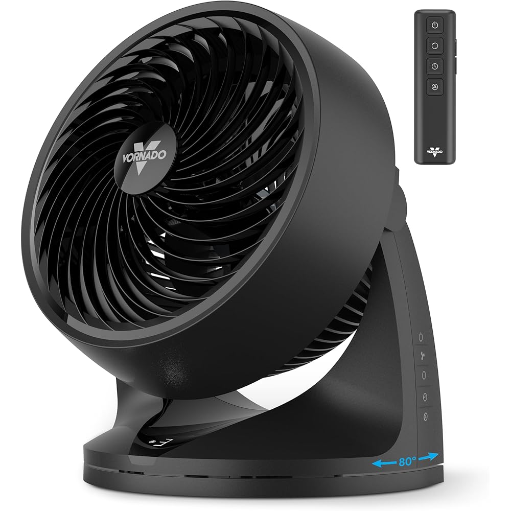 Vornado 753 OSC Whole Room Air Circulator Fan with Oscillation, Included Remote, Auto Mode, Aromatherapy with Included Scent Pads, 3 Speeds, Easy-Clean Removable Grille, Powerful Airflow, Black : Home & Kitchen