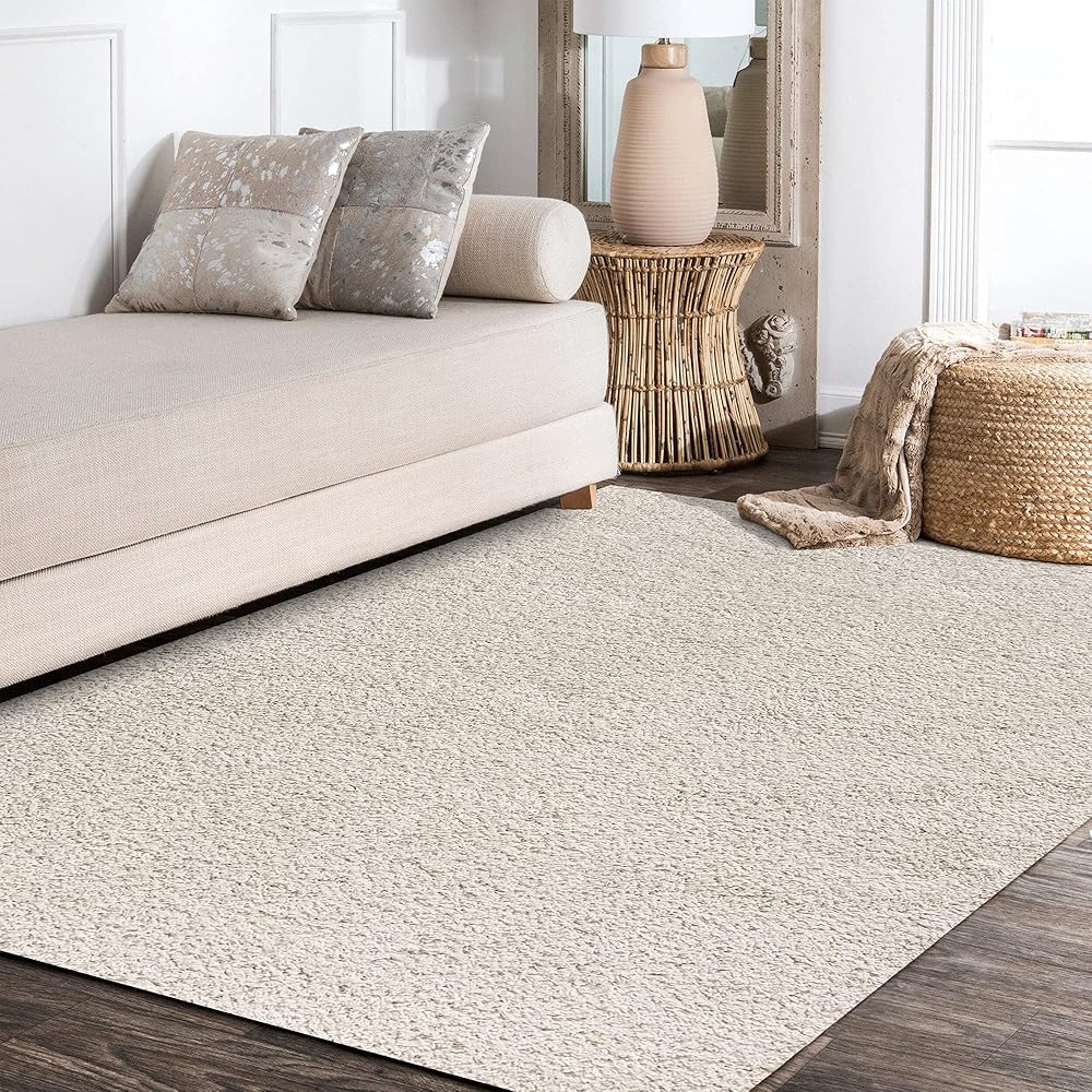 JONATHAN Y Mercer Shag Plush Cream Indoor Area Rug, 8x10, Contemporary, Modern, Easy-Cleaning for Living Room, Bedroom, Kitchen, Pet Friendly, Non-Shedding (MCR106D-8) : Home & Kitchen