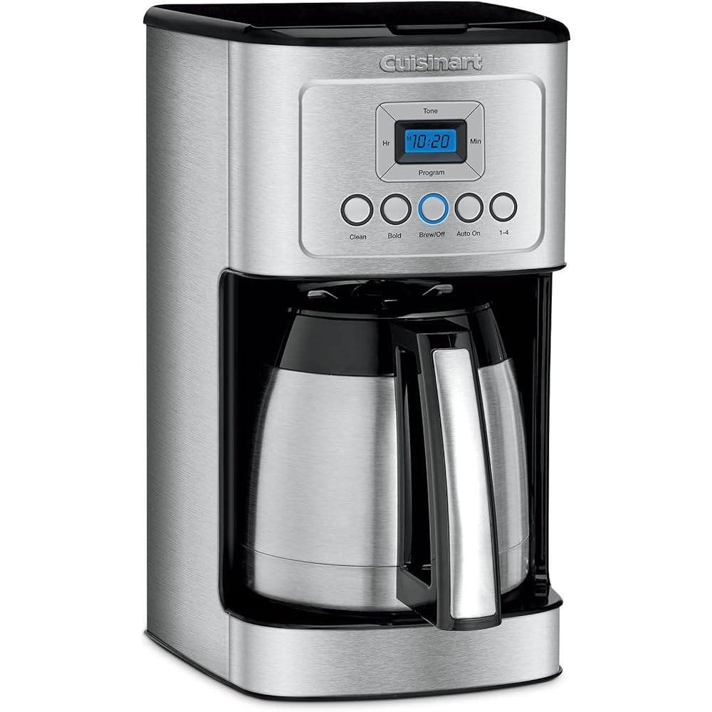 Cuisinart 12-Cup Coffee Maker, Programmable PerfecTemp Thermal Carafe Coffee Machine with 1-4 Cup Setting, Brew Strength Control and Brew Pause, Stainless Steel, DCC-3400NAS, Silver: Home & Kitchen
