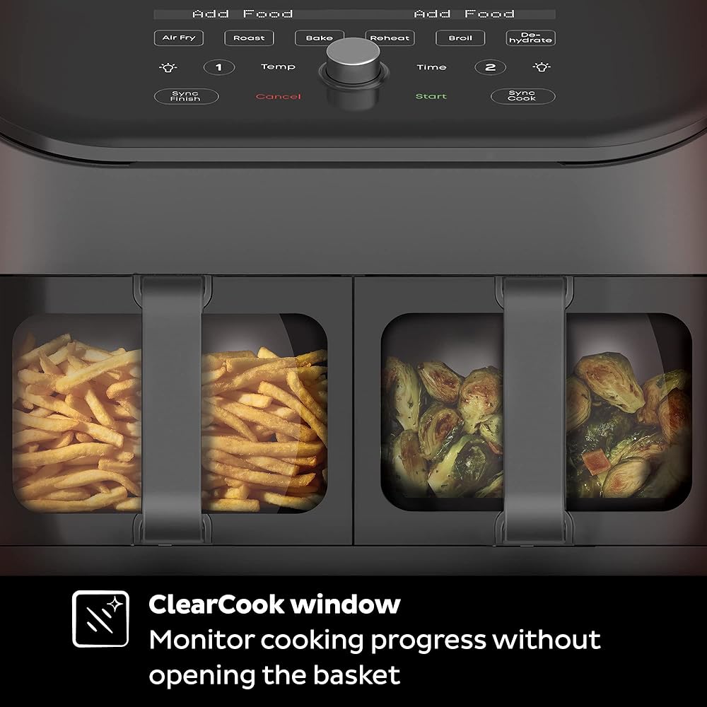 Instant Pot Vortex Plus XL 8QT ClearCook Air Fryer, Clear Windows, Custom Programming, 8-in-1 Functions that Crisps, Broils, Roasts, Dehydrates, Bakes, Reheats, from the Makers of Instant Pot, Black : Home & Kitchen