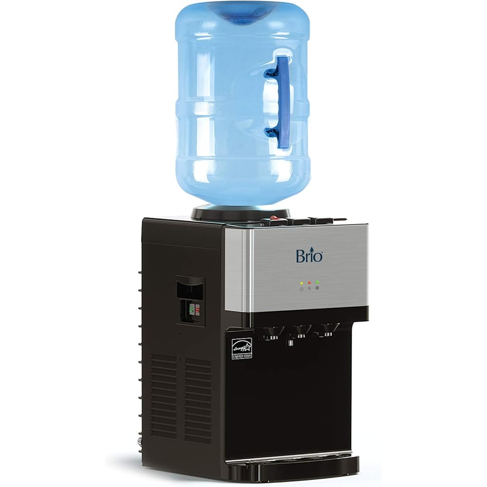 Brio Limited Edition Top Loading Countertop Water Cooler Dispenser with Hot Cold and Room Temperature Water. UL/Energy Star Approved