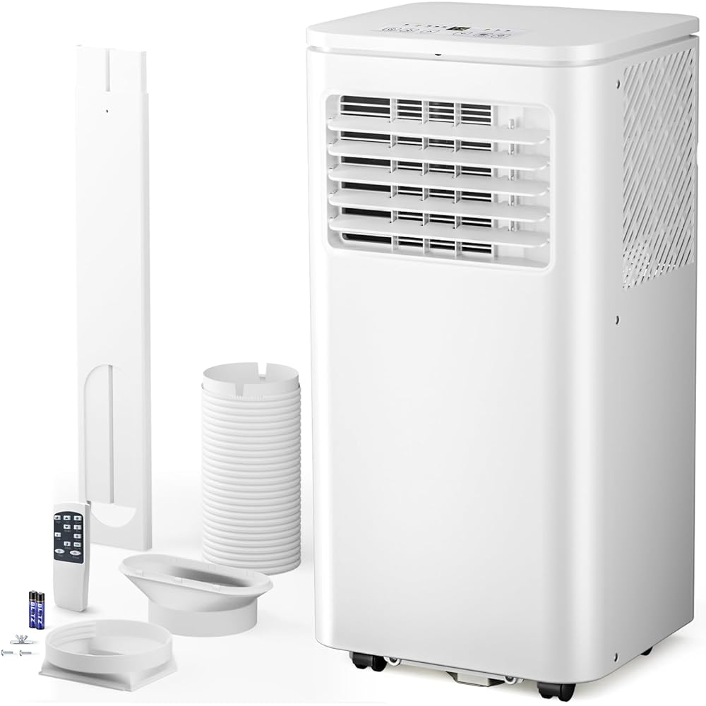 8000 BTU Portable Air Conditioner, 3 in 1 Free Standing Cooling AC Unit with Fan & Dehumidifier & Cools, Sleep Mode, 24H Timer, Windows Sealing Kit for Room : Home & Kitchen