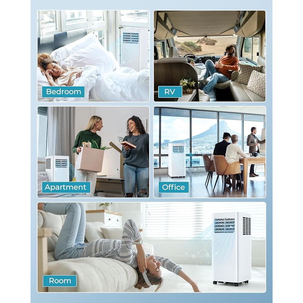 EUHOMY 10000 Btu Portable Air Conditioners, 4 in 1 Portable AC with Cool, Dry, Fan, Sleep Modes, Room Air Conditioners with 52dB & 24H Timer, with Remote, for Bedroom, Rooms, Apartment up to 450 Sq.Ft : Home & Kitchen