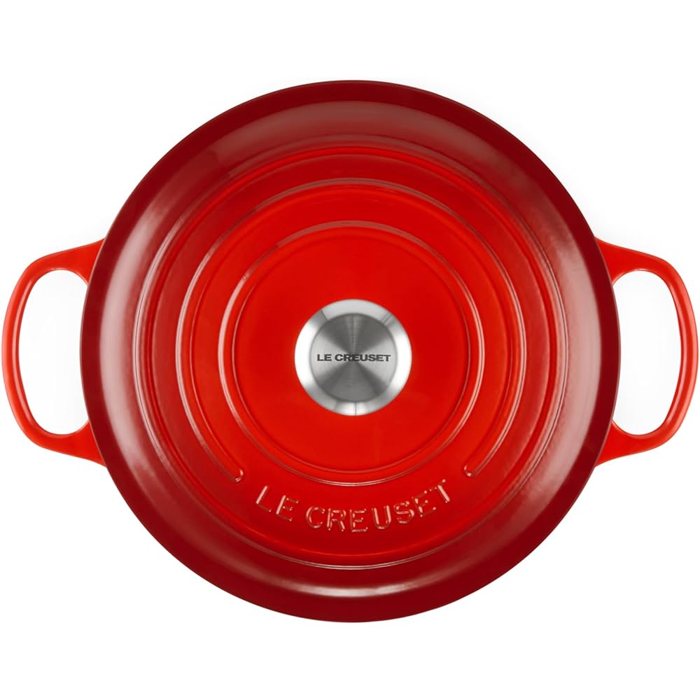 Le Creuset Enameled Cast Iron Signature Round Dutch Oven, 5.5 qt., Cerise: Home & Kitchen