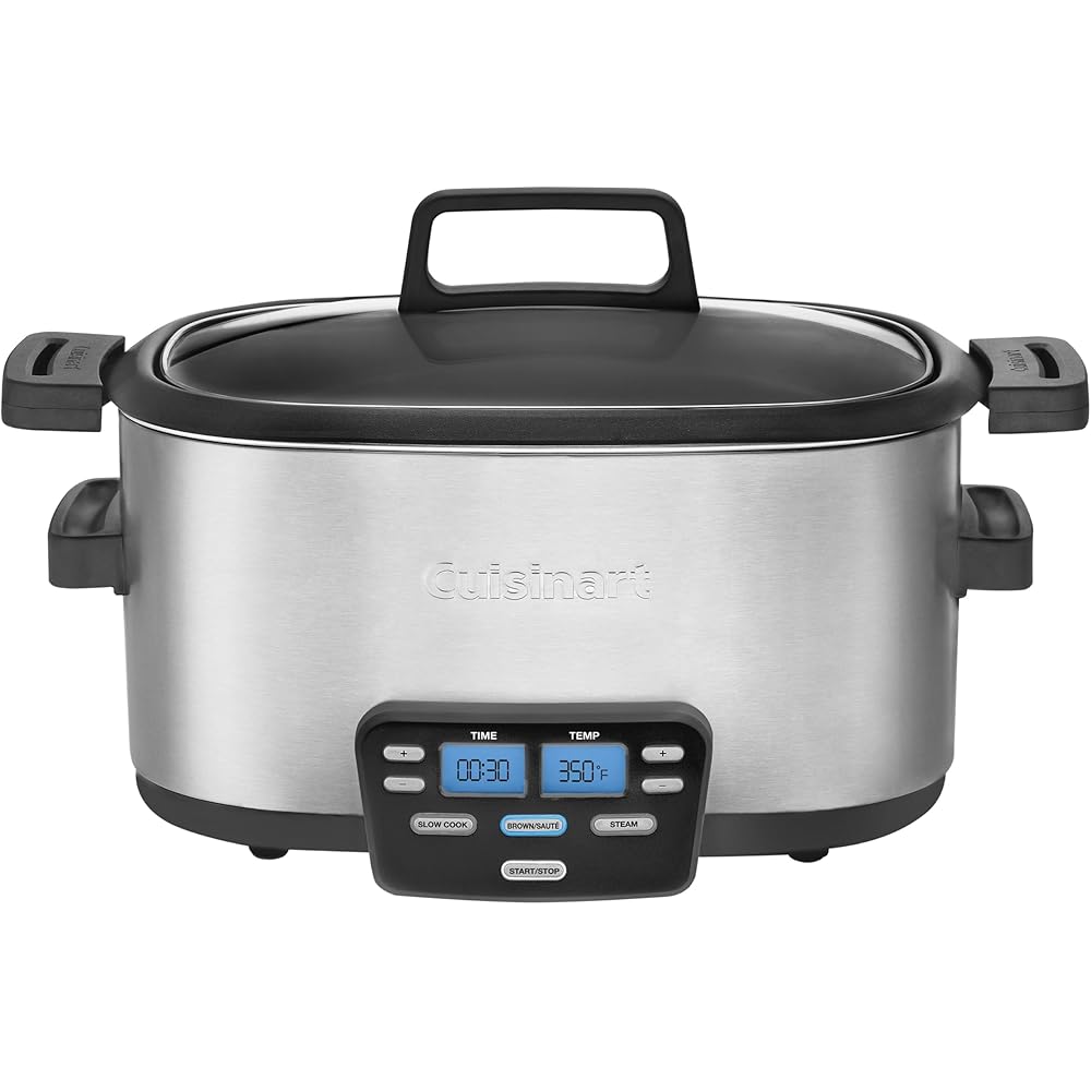 Cuisinart MSC-600 3-In-1 Cook Central 6-Quart Multi-Cooker: Slow Cooker, Brown/Saute, Steamer, Silver: Home & Kitchen