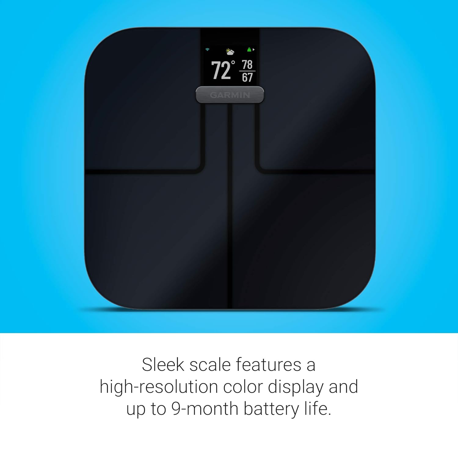 Garmin Index S2, Smart Scale with Wireless Connectivity, Measure Body Fat, Muscle, Bone Mass, Body Water% and More, Black (010-02294-02) : Health & Household