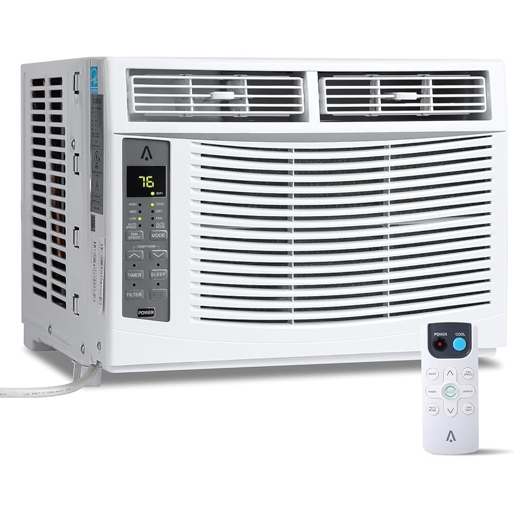 6000 BTU Window Air Conditioner with WiFi, Cools up to 250 Sq. Ft., Energy Saving Window AC Unit with Remote & App Control & Timer Function & Easy Install Kit, Perfect for Small Bedroom, Living Room : Home & Kitchen