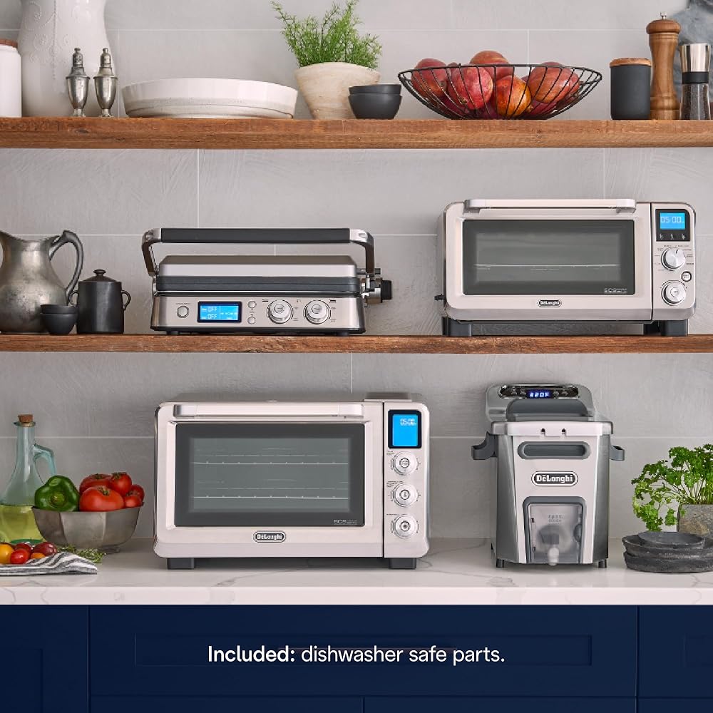 De’Longhi Livenza Deep Fryer with EasyClean System, Cool Zone, Adjustable Thermostat, Dishwasher-Safe Parts, Large Capacity, Easy Oil Draining, Stainless Steel: Home & Kitchen