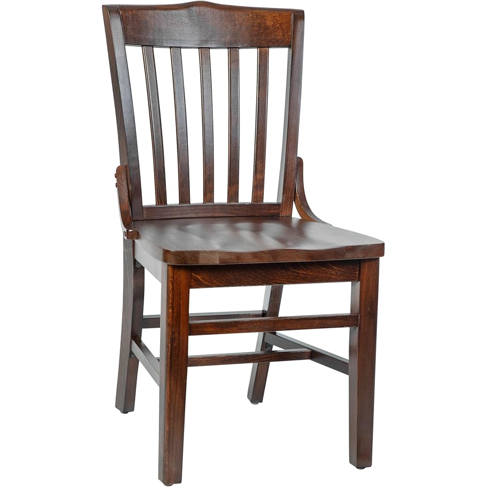 - Flash Furniture Hercules Series School House Back Mahogany Wood Dining Chair, Traditional Elegant Wood Restaurant Chair, Walnut Wood - Chairs