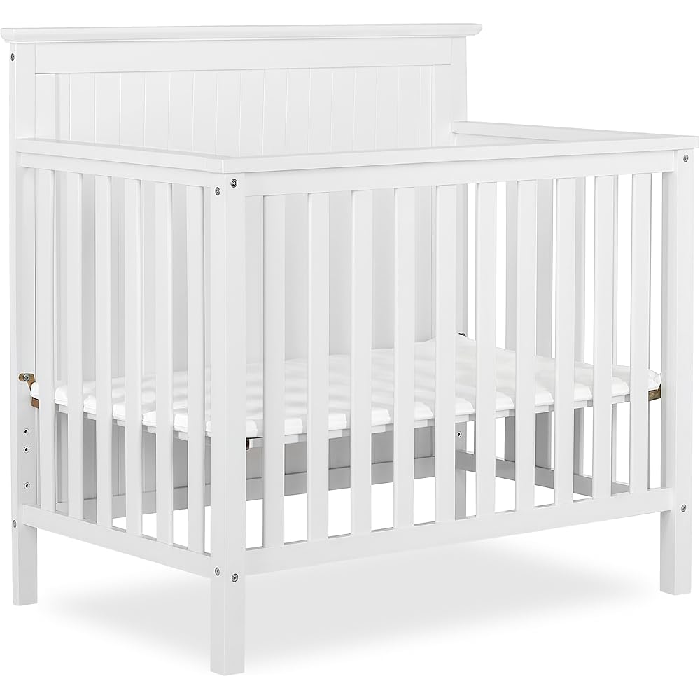 : Dream On Me Ava 4-in-1 Convertible Mini Crib in White, Greenguard Gold Certified, Non-Toxic Finish, Comes with 1