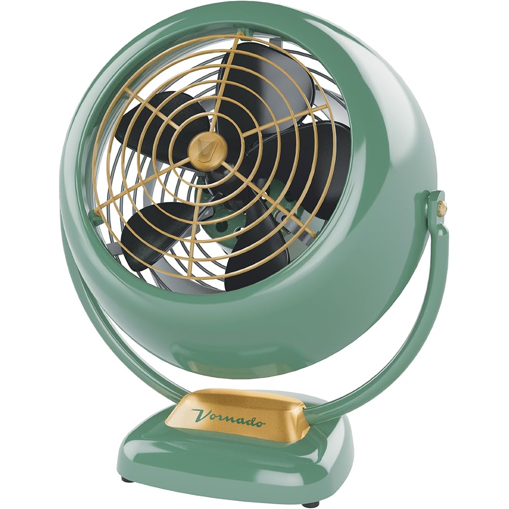 Vornado VFAN Vintage Air Circulator Fan, 3 Speeds, Metal Construction, Adjustable Airflow, Green : Home & Kitchen