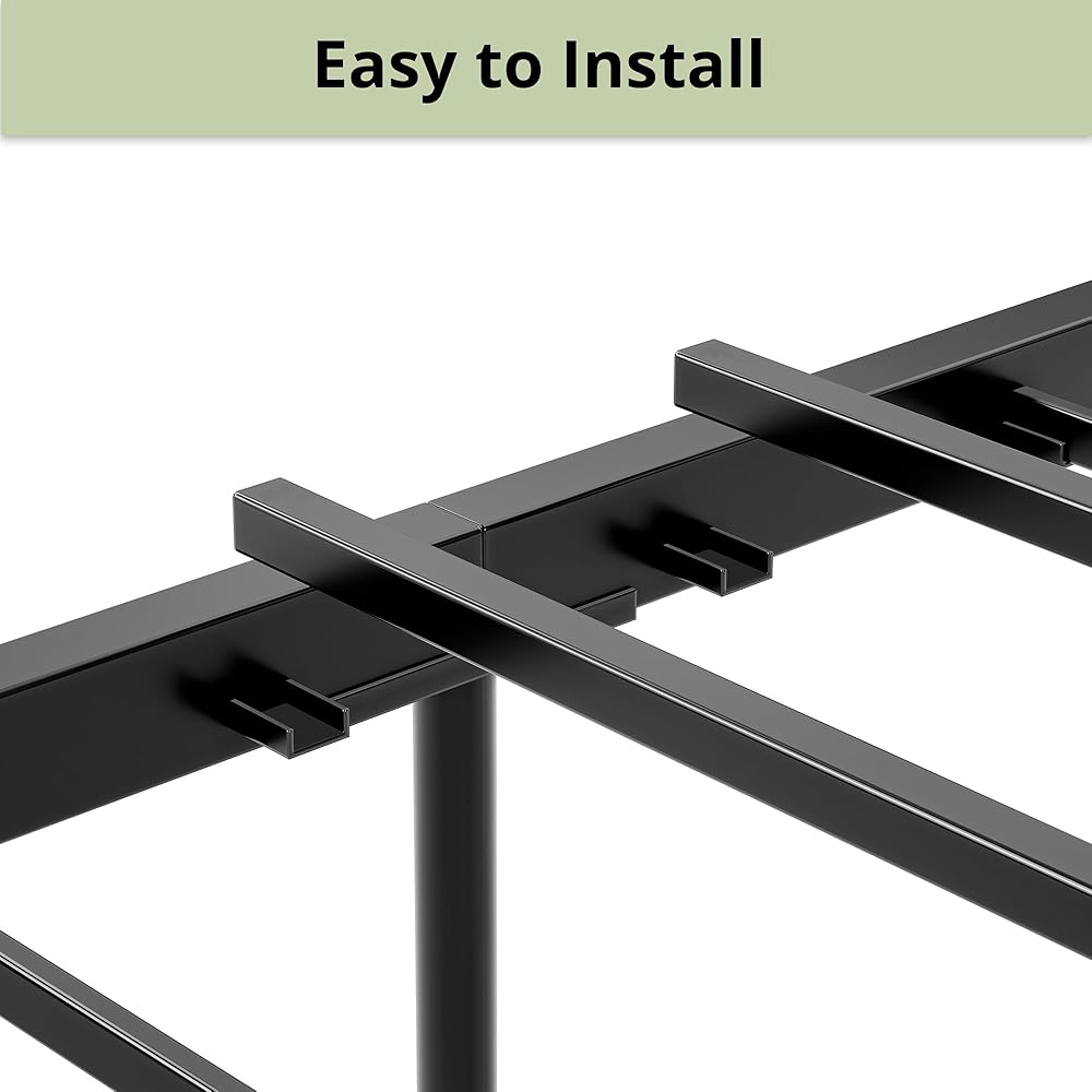 LIKIMIO King Bed Frame, Tall Industrial Headboard 51.2