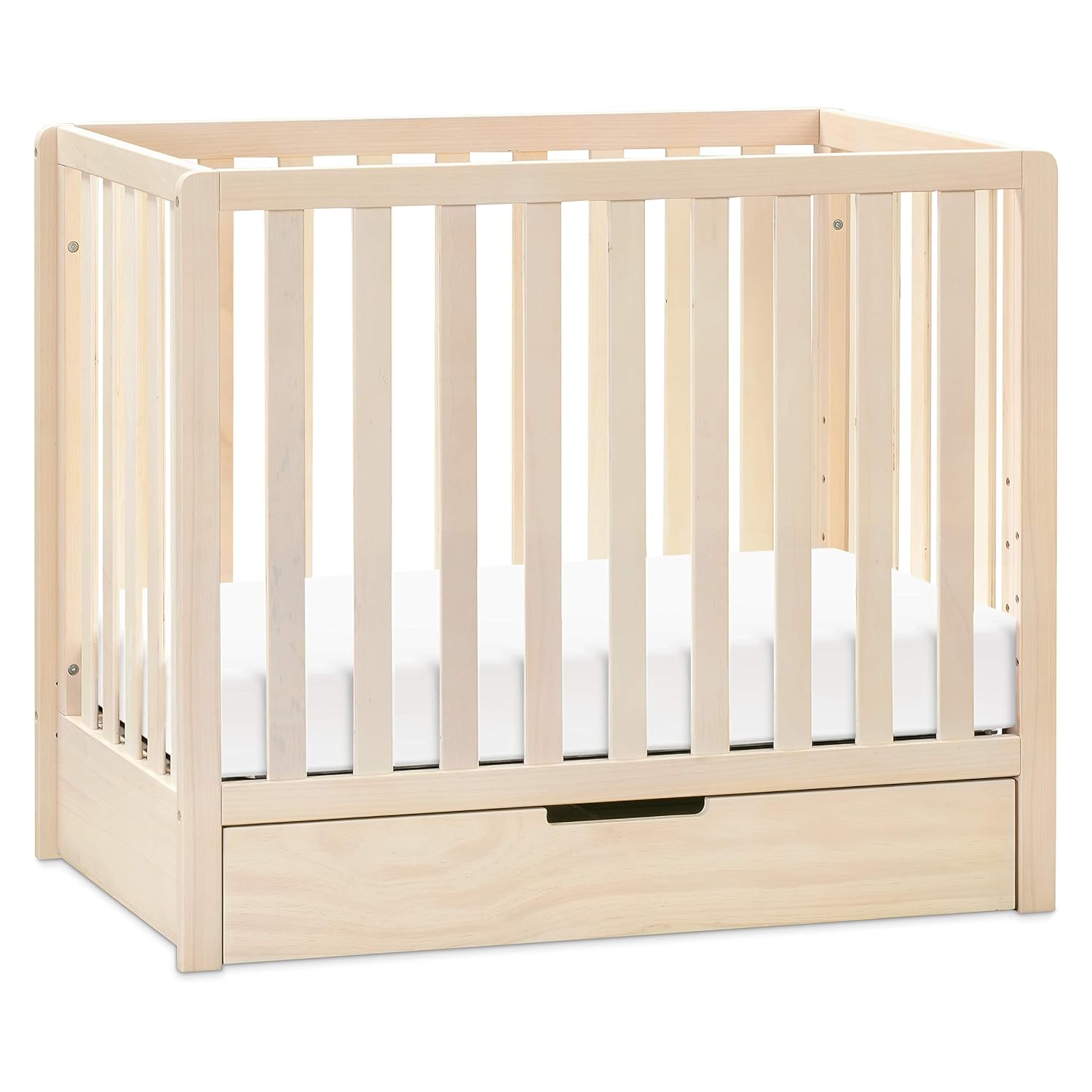 Carter's by DaVinci Colby 4-in-1 Convertible Mini Crib with Trundle Drawer in Washed Natural, Greenguard Gold Certified, Undercrib Storage : Baby