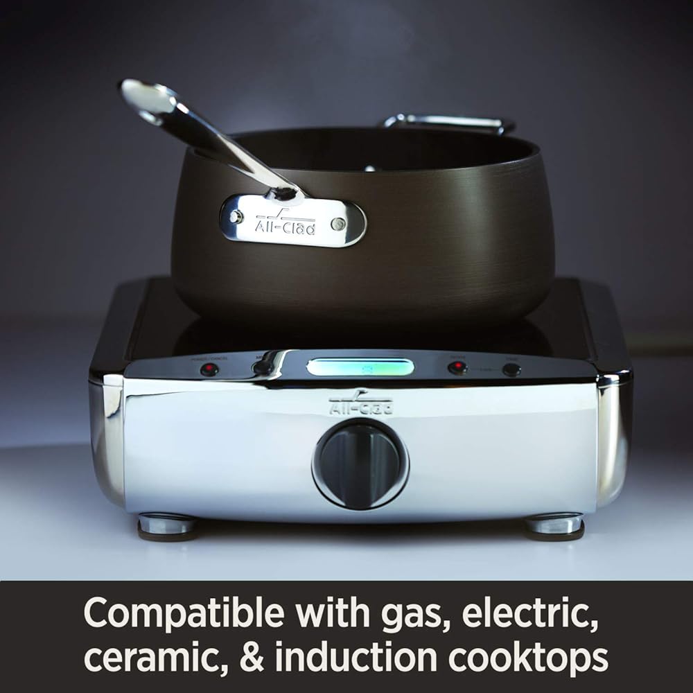 All-Clad HA1 Hard Anodized Nonstick Stockpot 4 Quart Induction Oven Broiler Safe 500F, Lid Safe 350F Pots and Pans, Cookware Black: Home & Kitchen