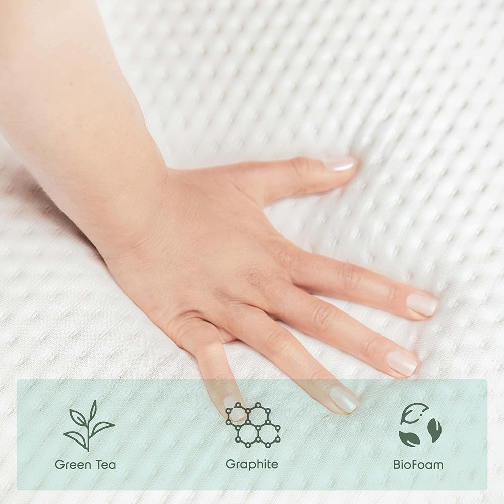 Nestl Green Tea Twin Mattress 8 Inch - Cooling Graphite Memory Foam Twin Mattress for Kids, Fiberglass Free Pressure Relief Supportive Bed in A Box, CertiPur-US Certified : Home & Kitchen