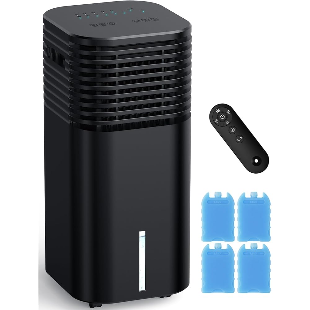 FANCOLE Windowless Portable Air Conditioners with 4Modes & 3Speeds, 15H Timer for Smart Auto-off, 2Gal Tank for 20H Cooling, Evaporative Air Cooler 17 FT Remote, 120° Swing Swamp Cooler No Hose Needed : Home & Kitchen
