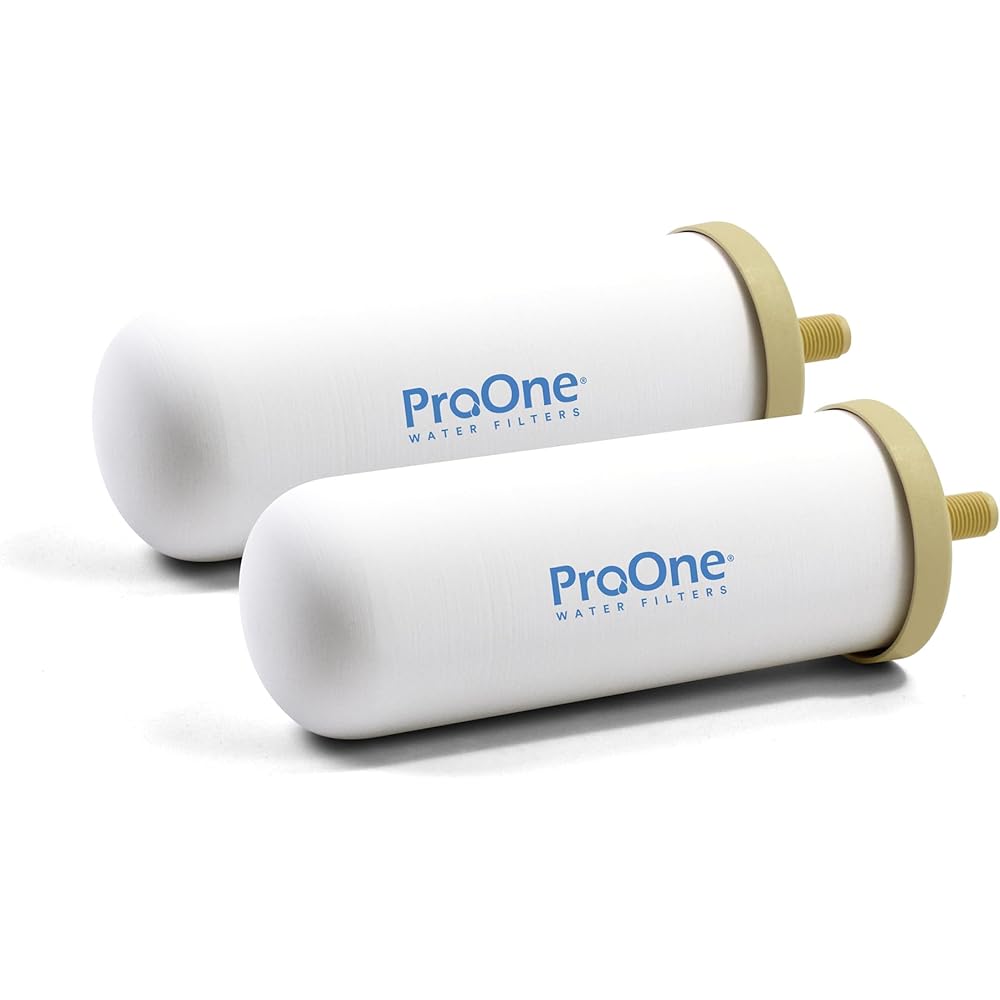 ProOne G-Series 7-Inch Gravity Filter Replacement 2-Pack - Universally Compatible with Gravity Water Filtration Systems - NSF/ANSI Certified to Reduce Lead, Microplastics, & Total PFAS (2-Pack) : Electronics