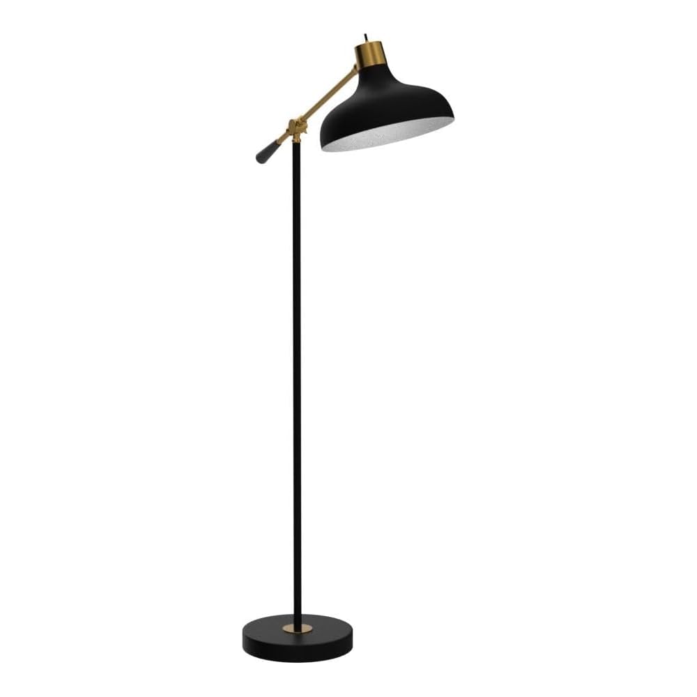 Brightech Wyatt 60 in. Classic Black Industrial 1-Light Height Adjustable LED Floor Lamp with Black Metal Bowl Shade FL-WYT-BLK: Industrial & Scientific