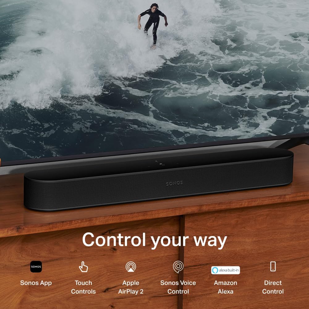 Sonos Beam Gen 2 - Black - Soundbar with Dolby Atmos : Electronics