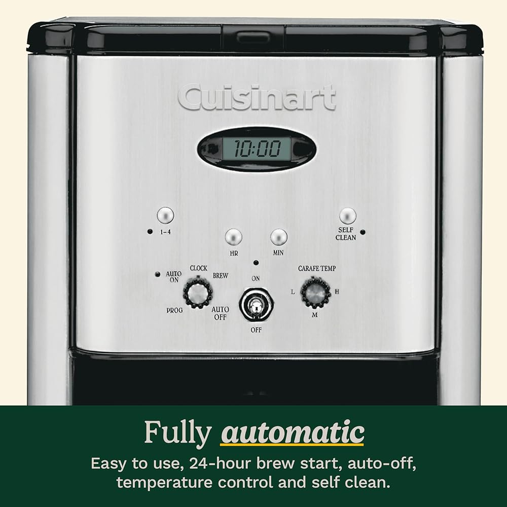 Cuisinart DCC-1200P1 Brew Central 12-Cup Programmable Coffeemaker Coffee Maker, Carafe, Brushed Chrome: Drip Coffeemakers: Home & Kitchen